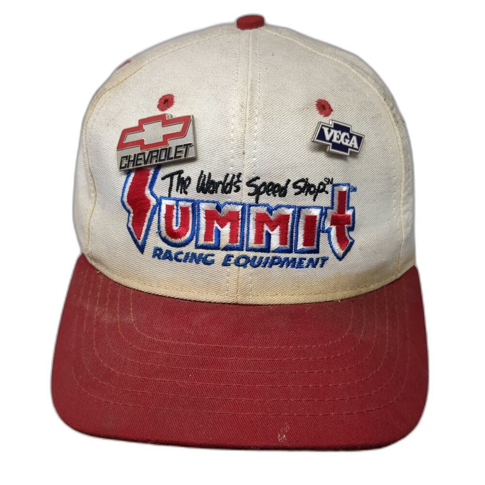 Summit Racing Snapback White Red One Size Chevrolet Vega Pins Gear Equipment Hat